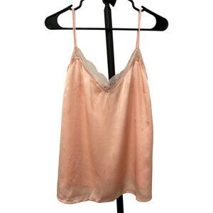 Abercrombie & Fitch Y2K 90s Peach Lace Trim Satin Baby Doll Camisole Top Sz XL